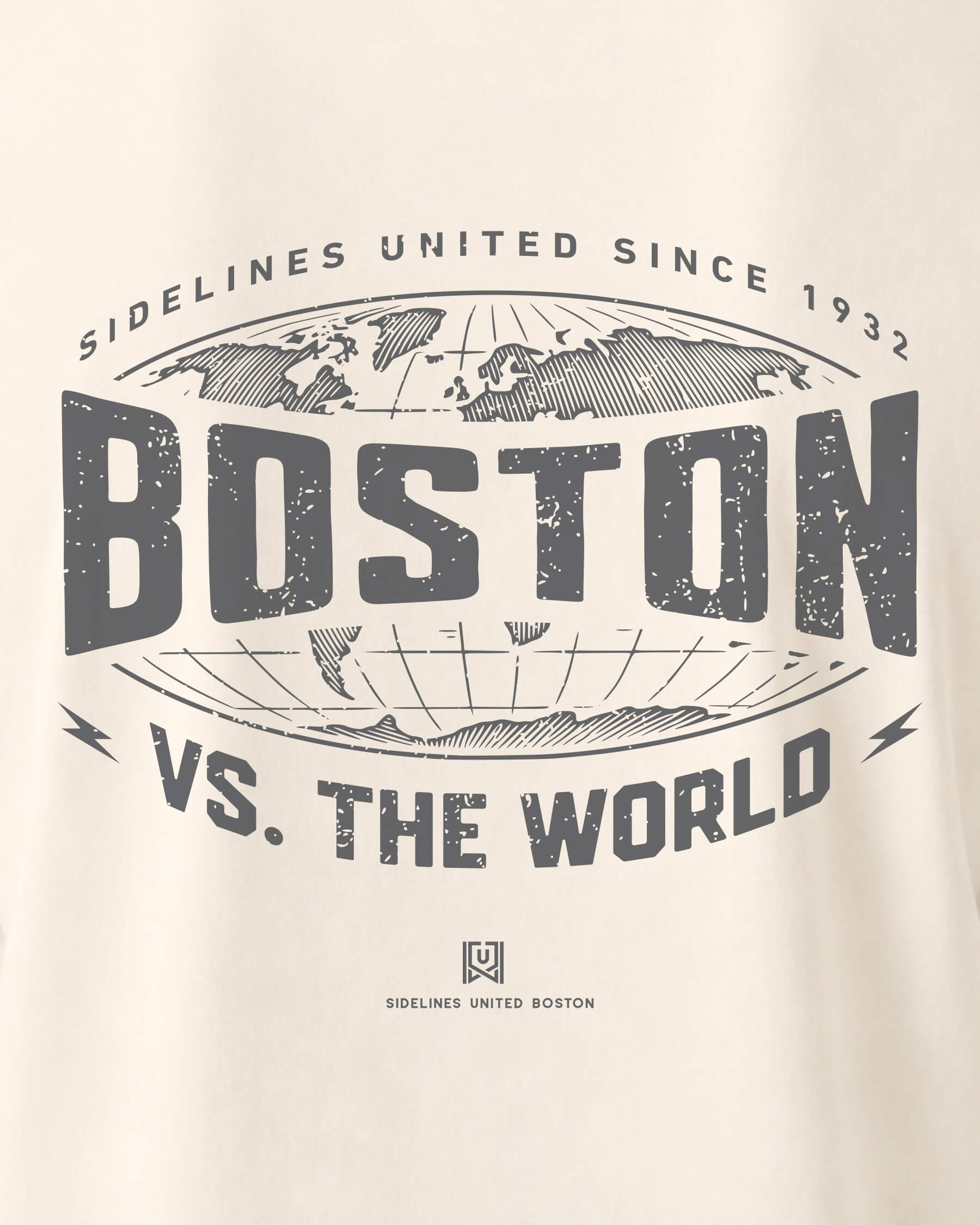 BOS VS the World Atlas Tee - Vintage White - Zoom