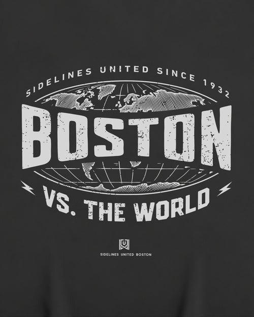 BOS VS the World Atlas Tee - Washed Black / White - Zoom