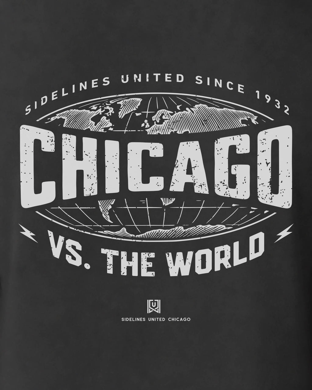 CHI VS the World Atlas Tee - Washed Black / White - Zoom