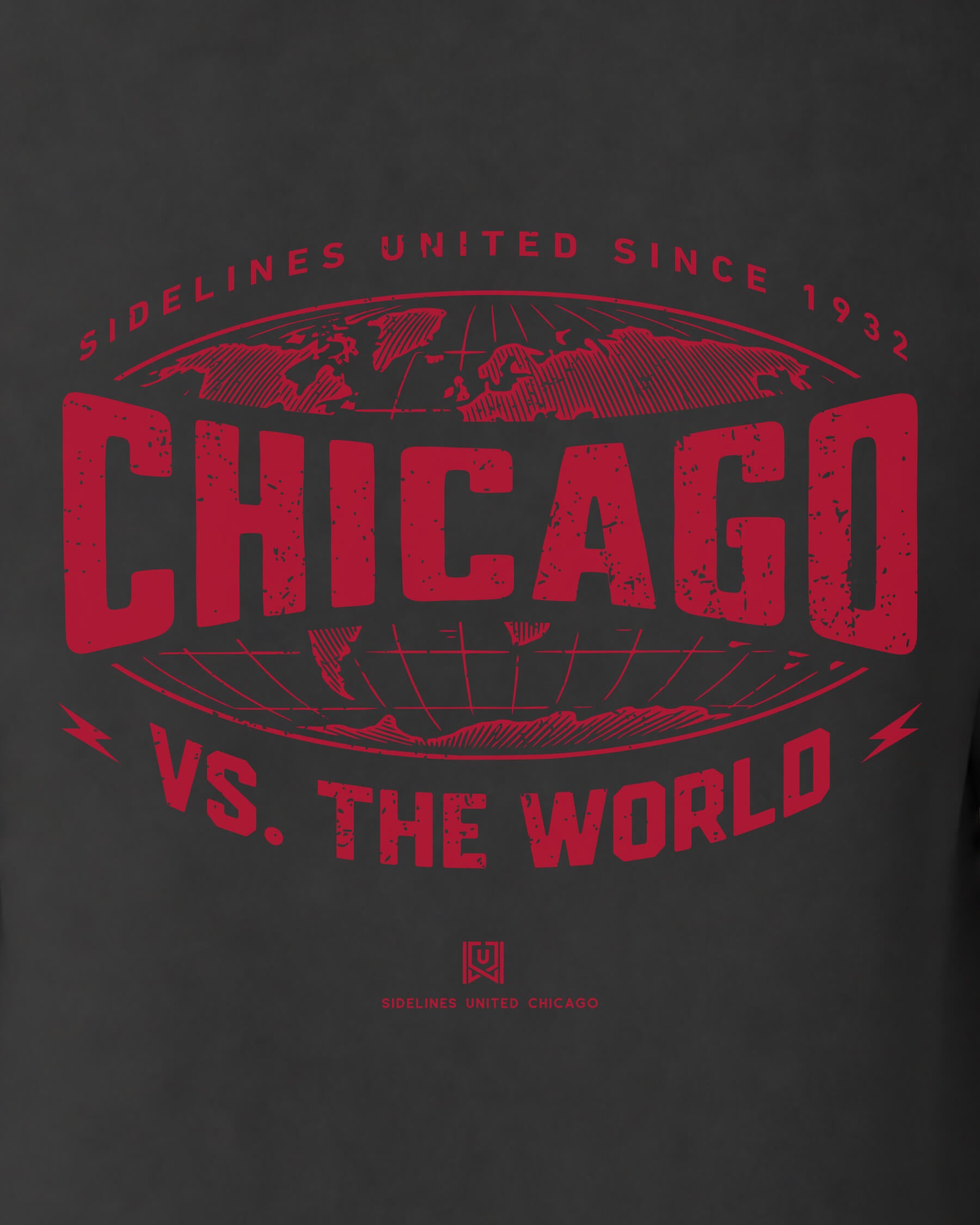 CHI VS the World Atlas Tee - Washed Black / Red - Zoom
