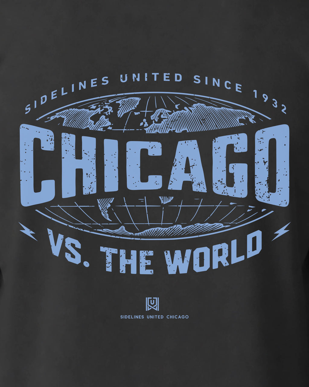 CHI VS the World Atlas Tee - Washed Black / Blue - Zoom