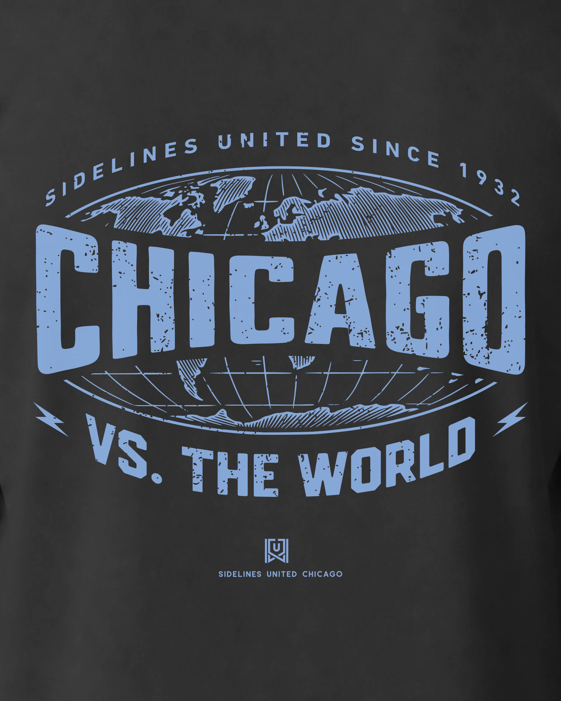 CHI VS the World Atlas Tee - Washed Black / Blue - Zoom