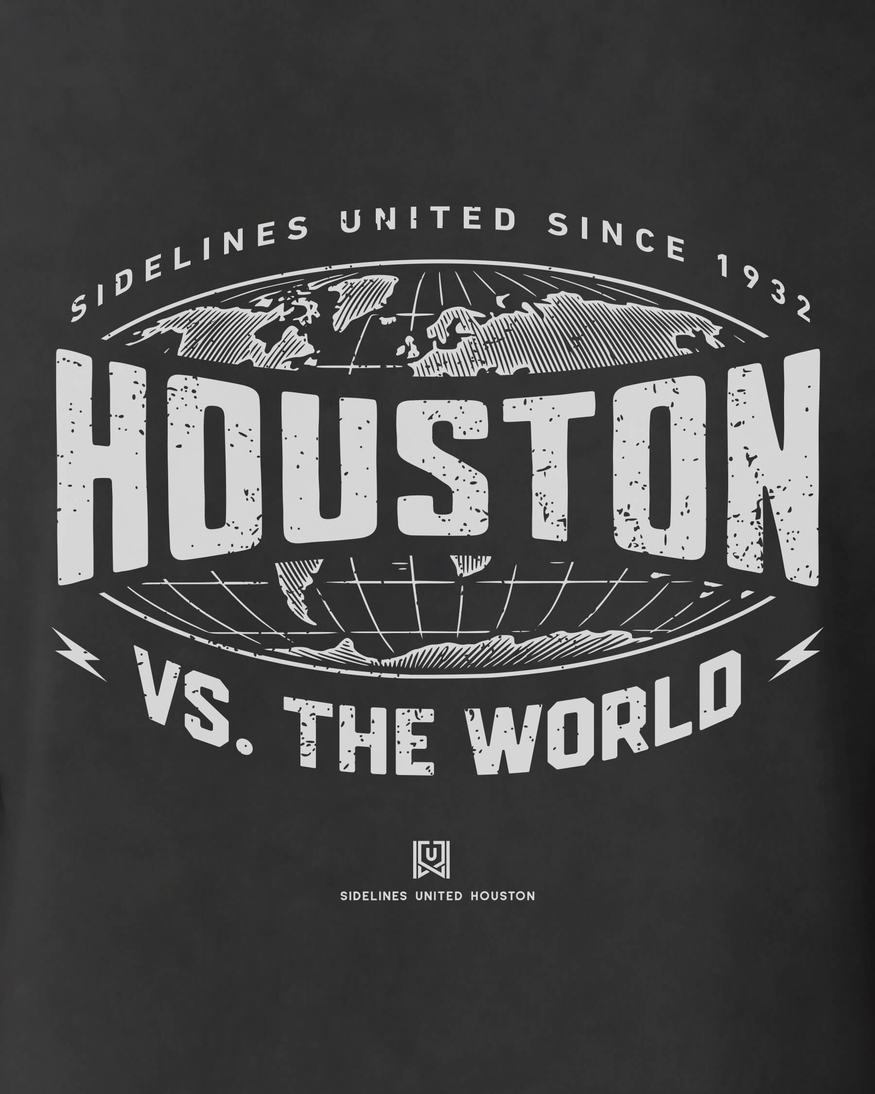 HOU VS the World Atlas Tee - Washed Black / White - Zoom