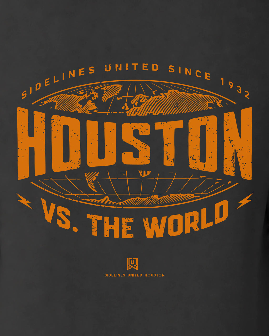 HOU VS the World Atlas Tee - Washed Black / Orange - Zoom