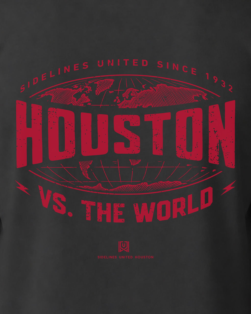 HOU VS the World Atlas Tee - Washed Black / Red - Zoom