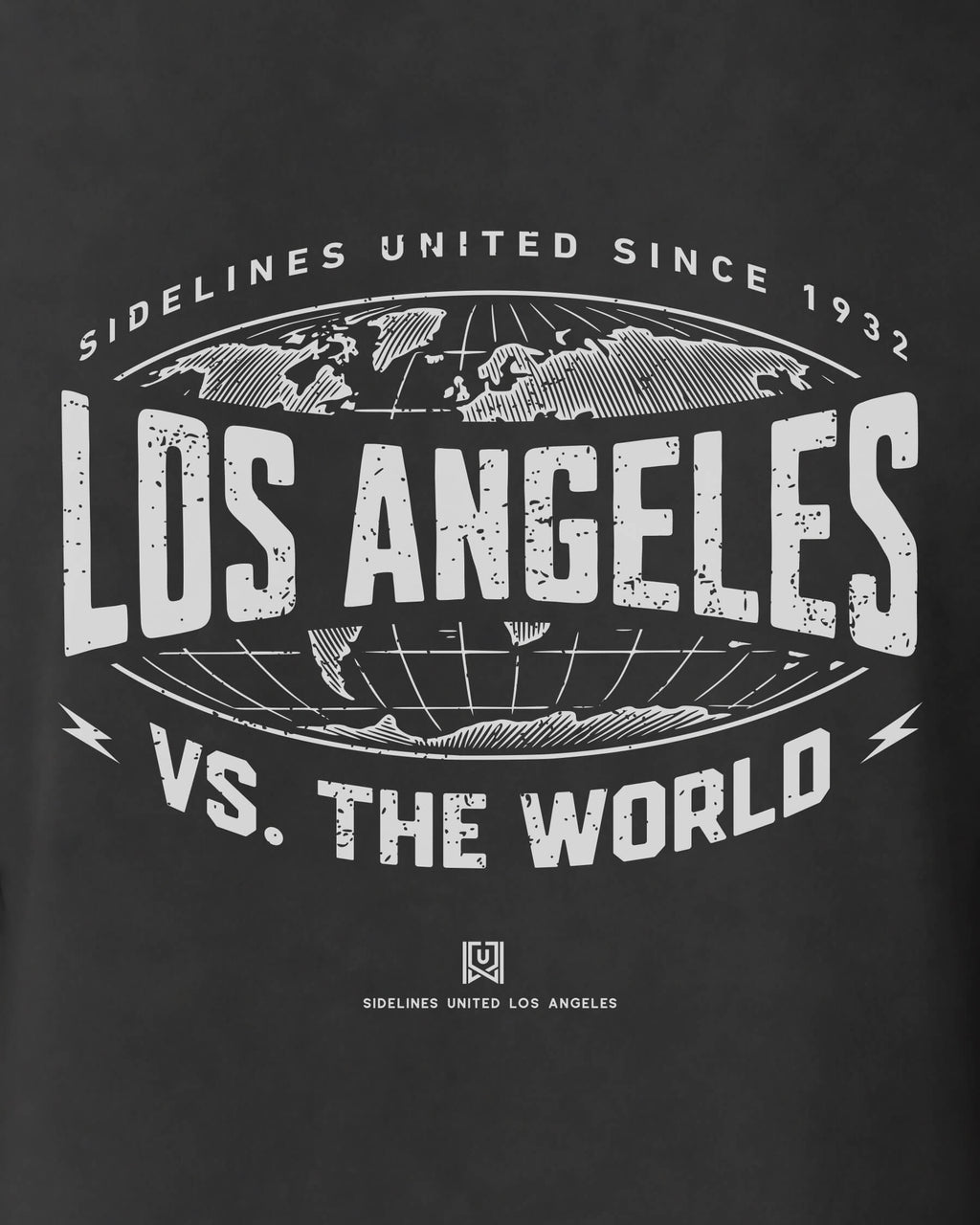LA VS the World Atlas Tee - Washed Black / White - Zoom