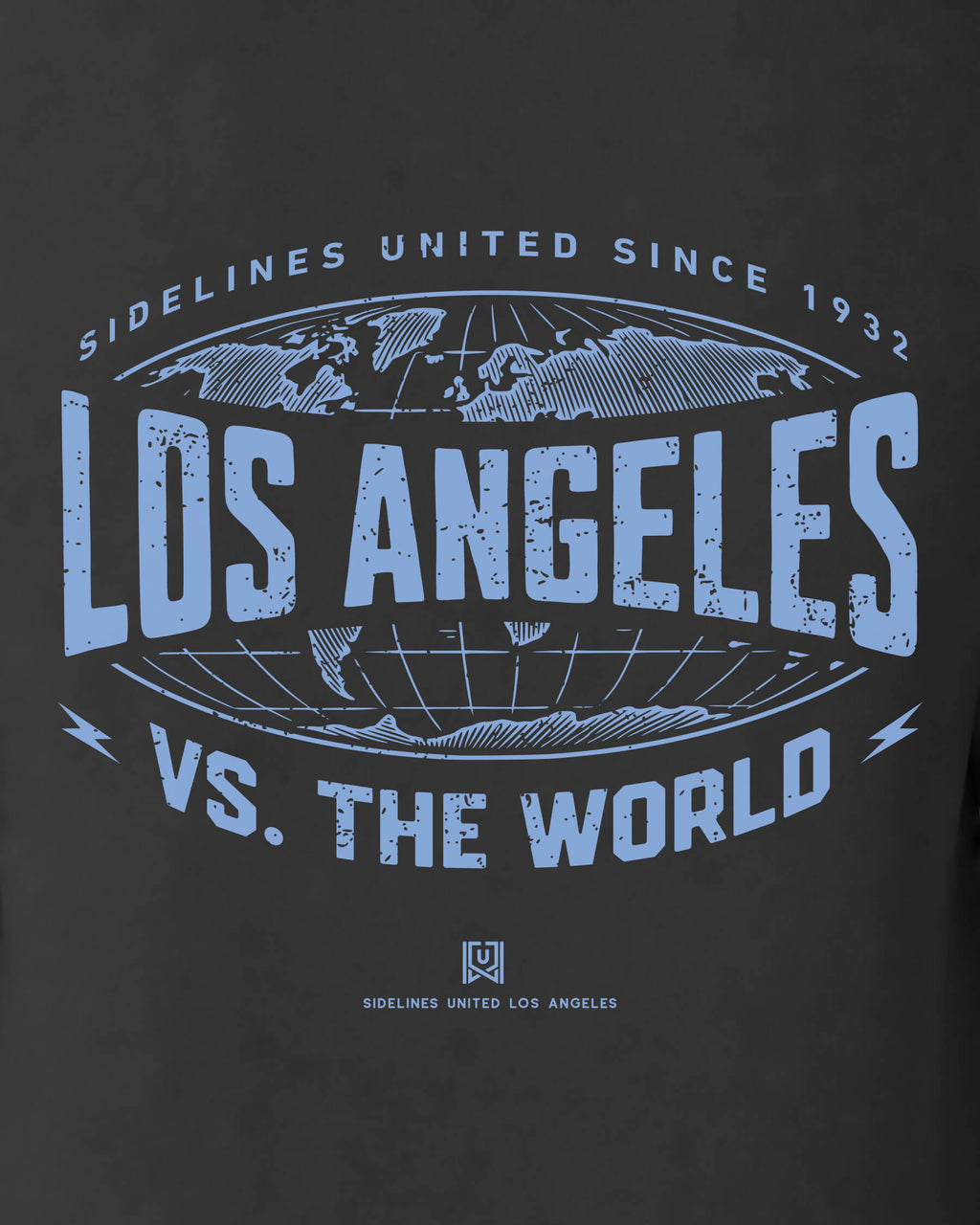 LA VS the World Atlas Tee - Washed Black / Blue - Zoom