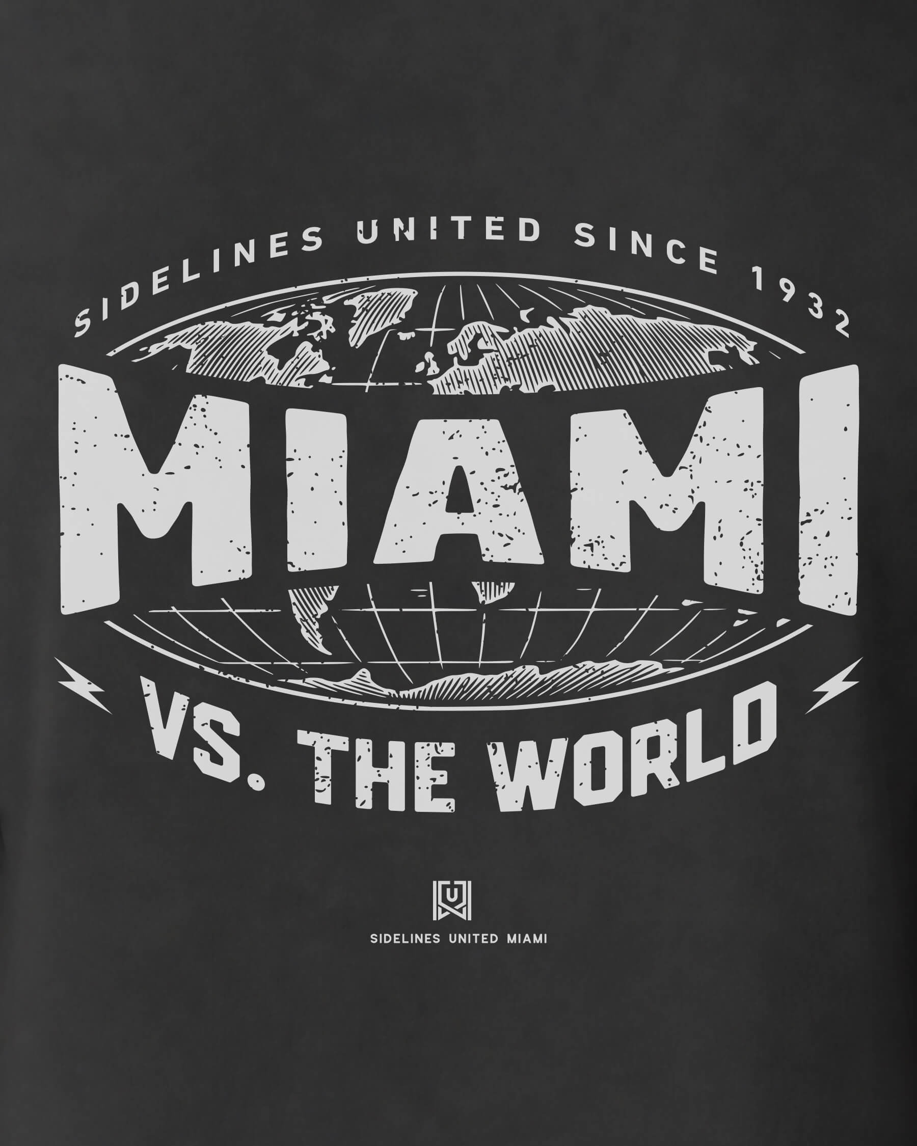 MIA VS the World Atlas Tee - Washed Black / White - Zoom