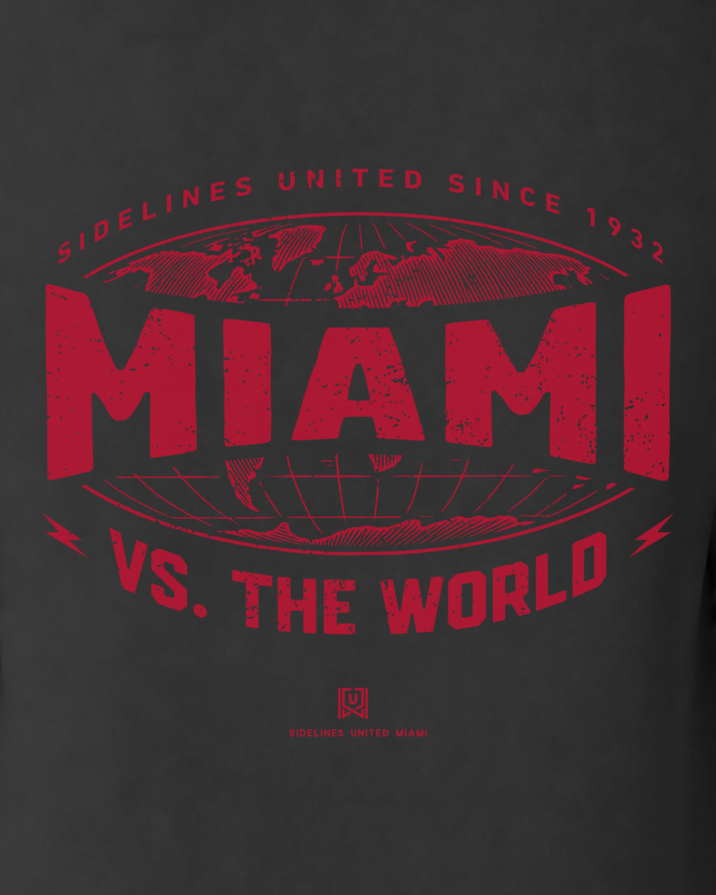 MIA VS the World Atlas Tee - Washed Black / Red - Zoom