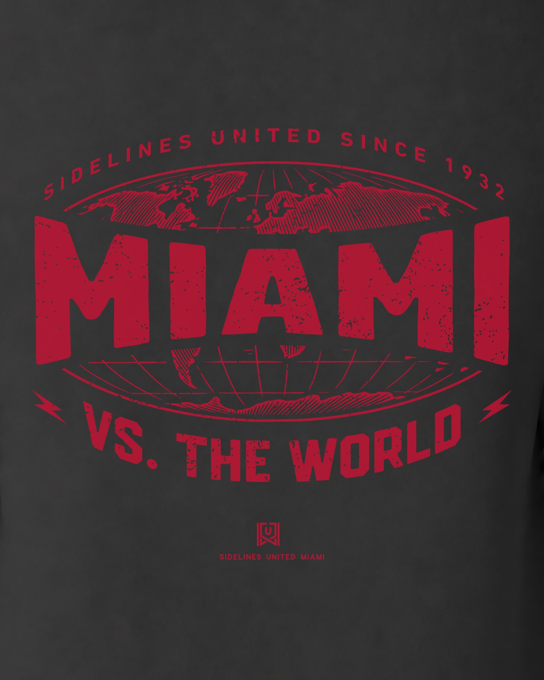 MIA VS the World Atlas Tee - Washed Black / Red - Zoom
