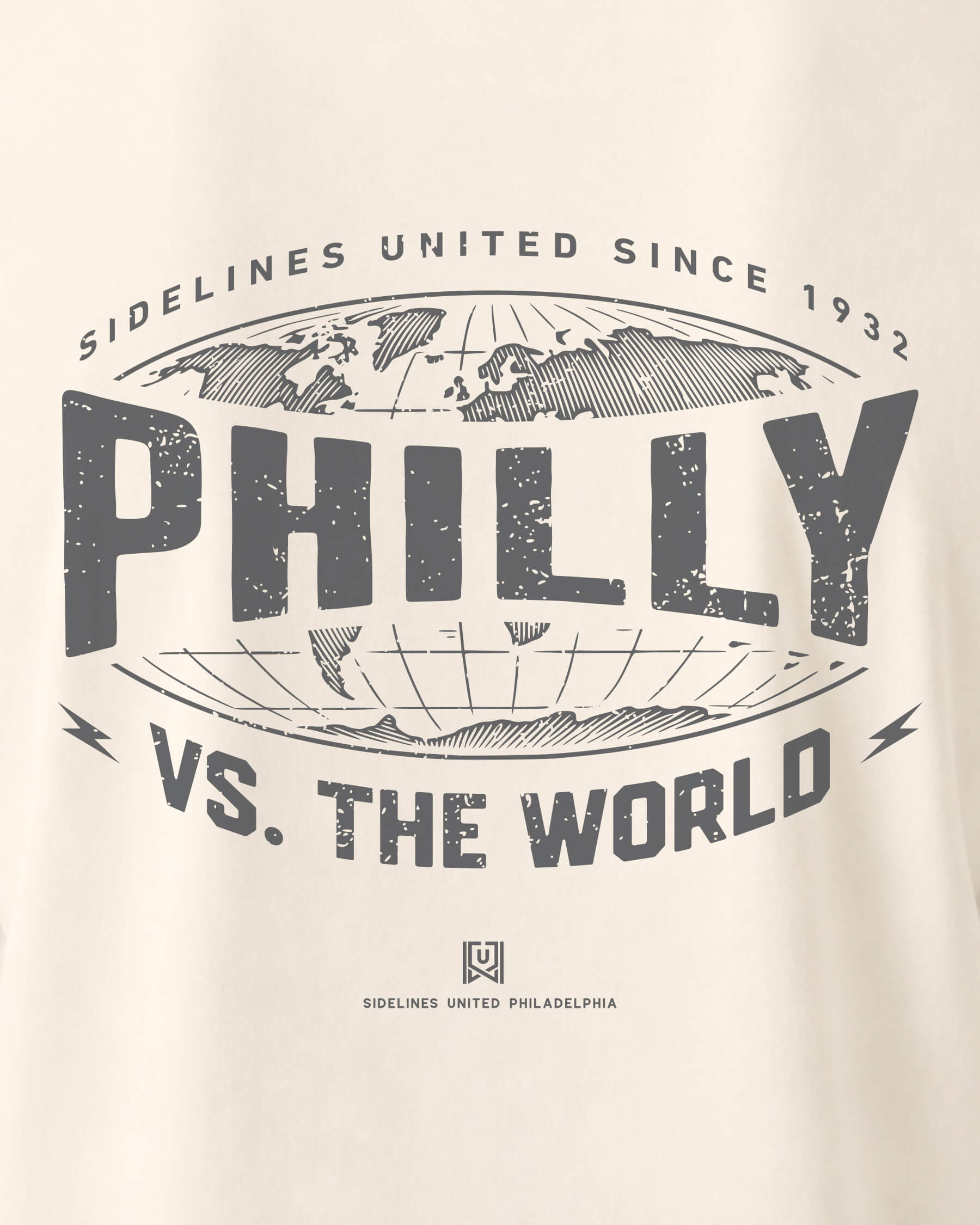 Philly VS the World Atlas Tee - Vintage White - Zoom