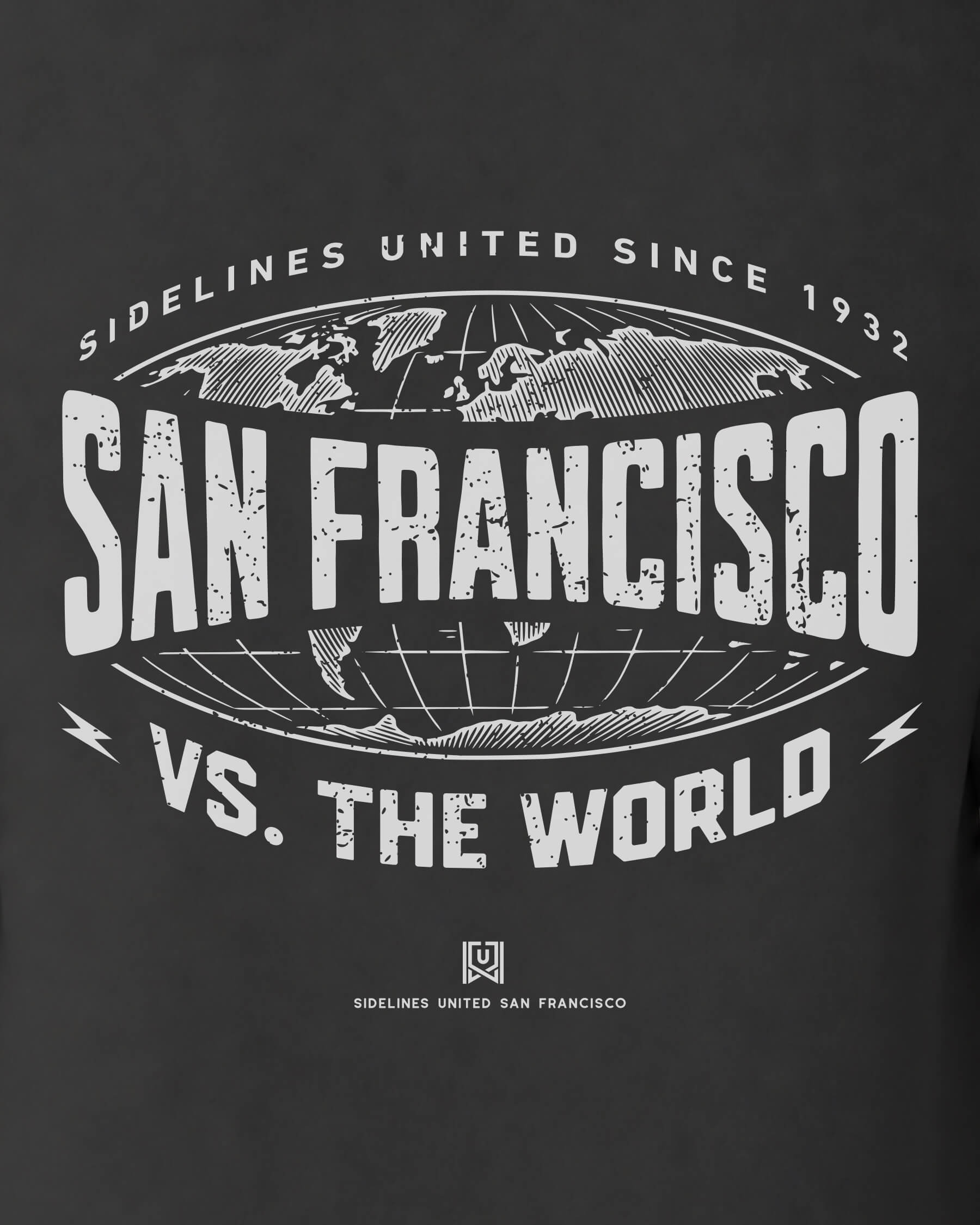 SF VS the World Atlas Tee - Washed Black / White - Zoom