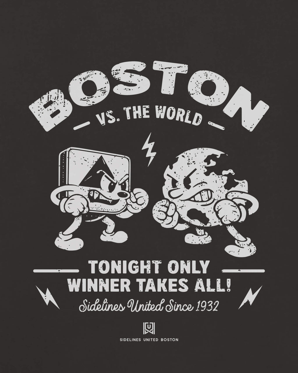 BOS VS the World Clash Tee - Washed Black / White - Zoom