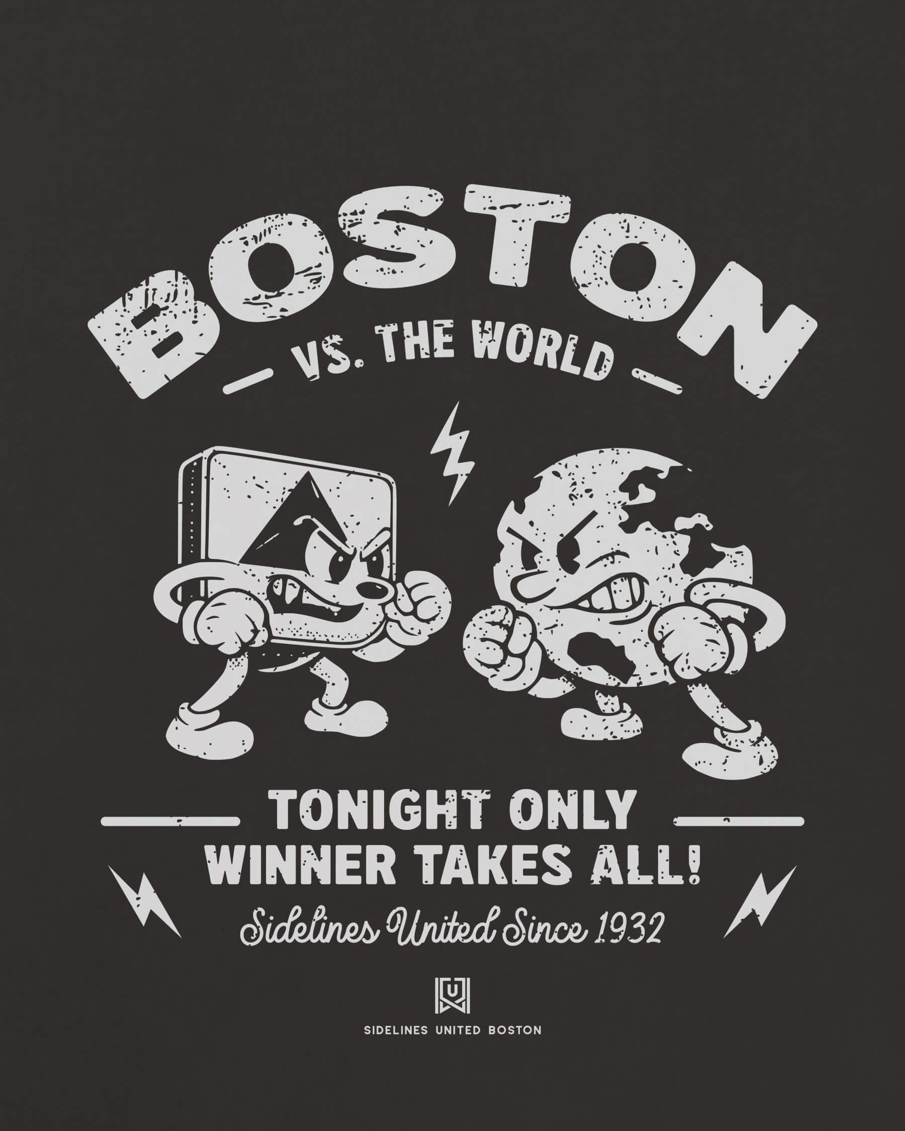 BOS VS the World Clash Tee - Washed Black / White - Zoom