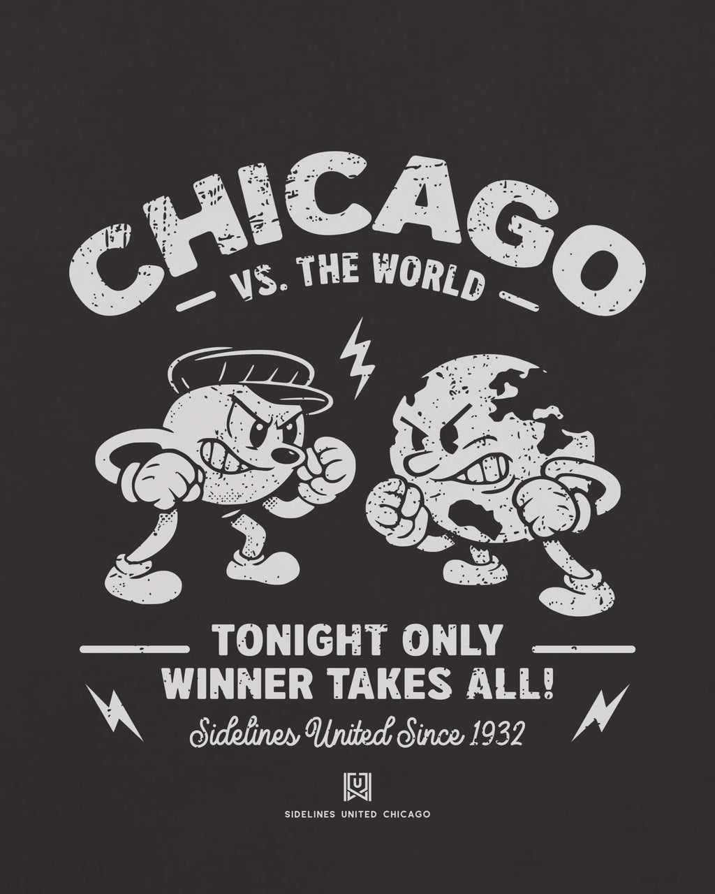 CHI VS the World Clash Tee - Washed Black / White - Zoom