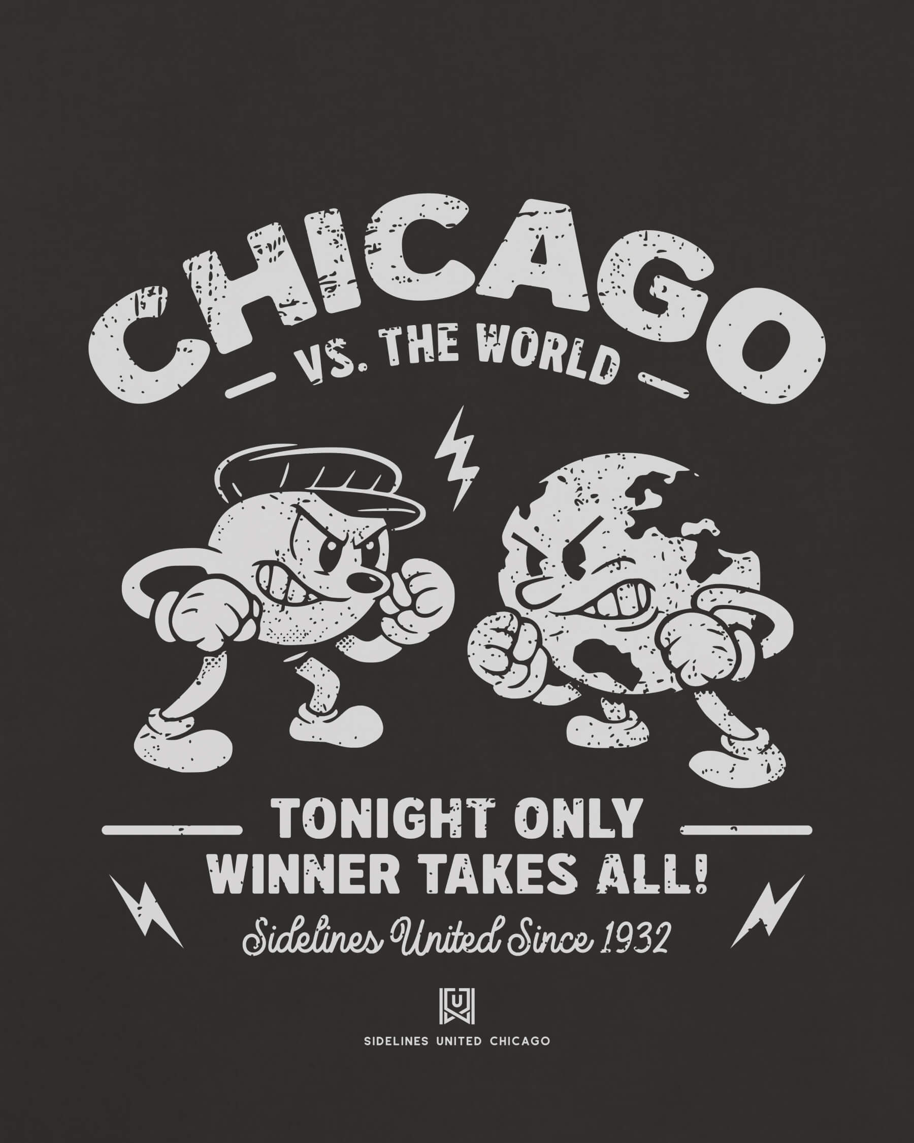 CHI VS the World Clash Tee - Washed Black / White - Zoom
