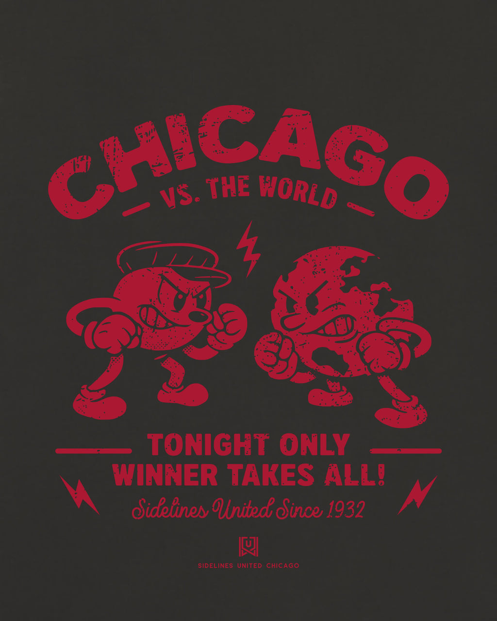 CHI VS the World Clash Tee - Washed Black / Red - Zoom