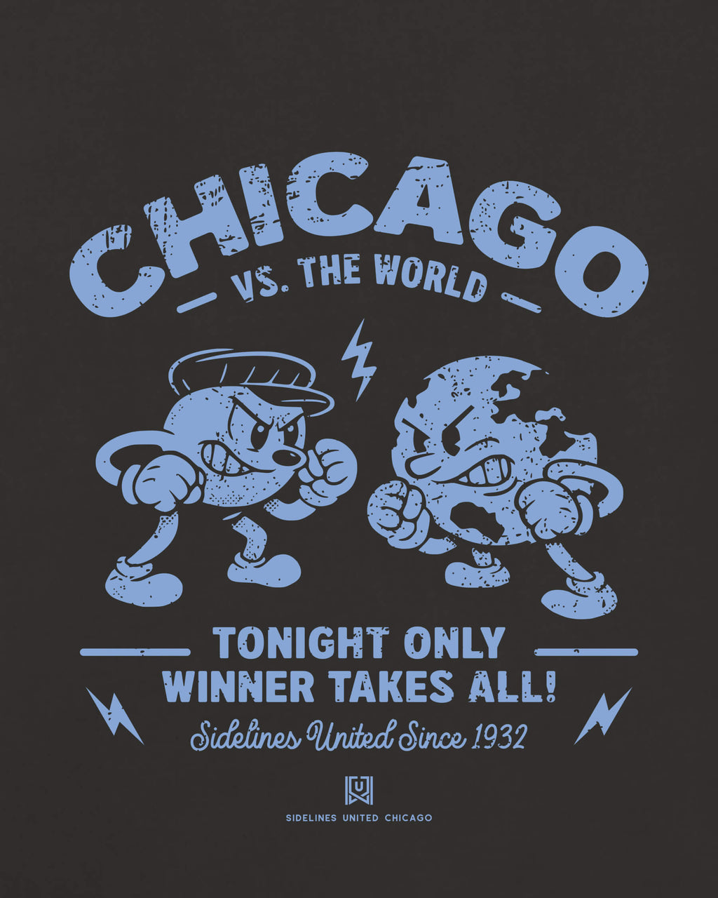 CHI VS the World Clash Tee - Washed Black / Blue - Zoom