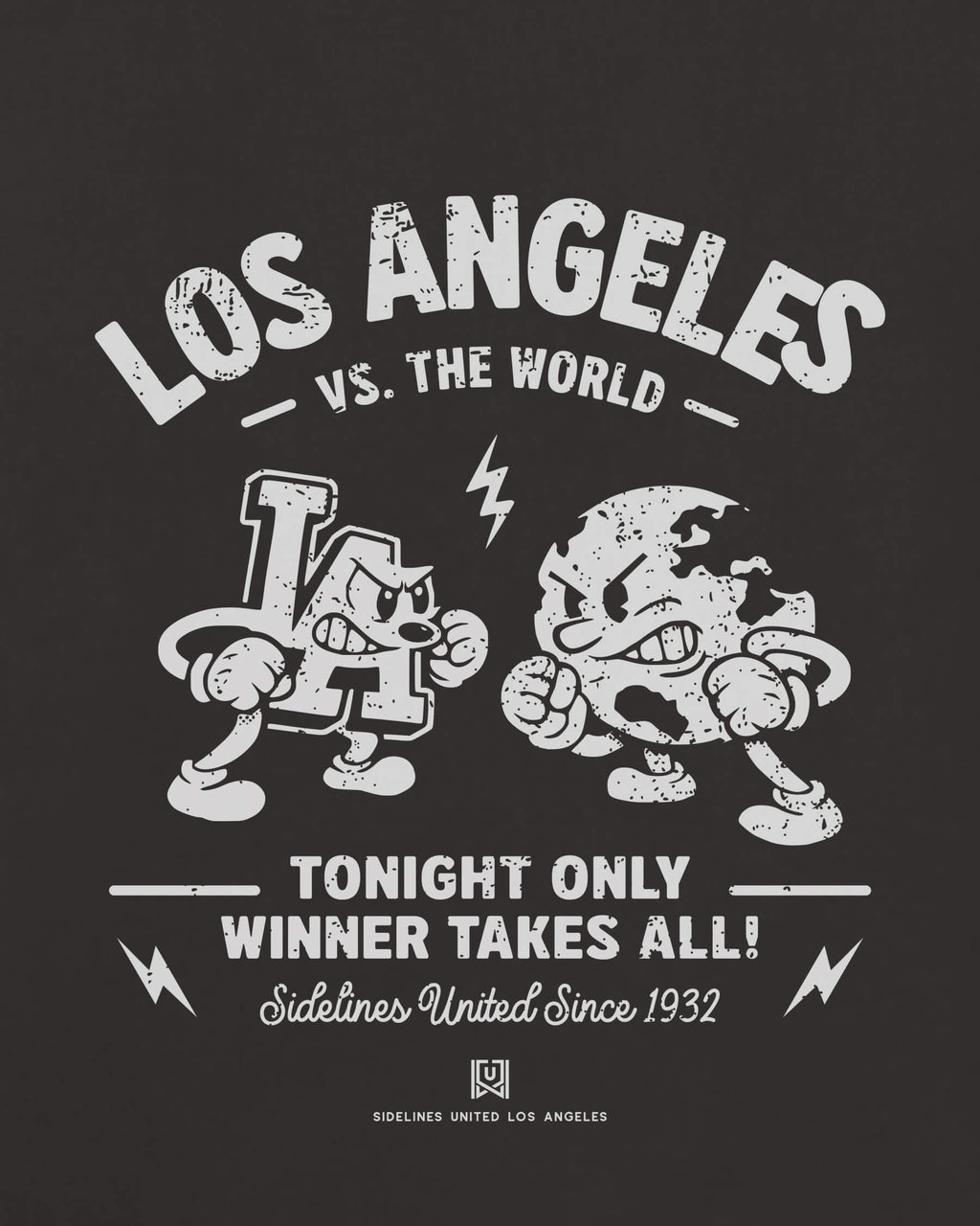 LA VS the World Clash Tee - Washed Black / White - Zoom