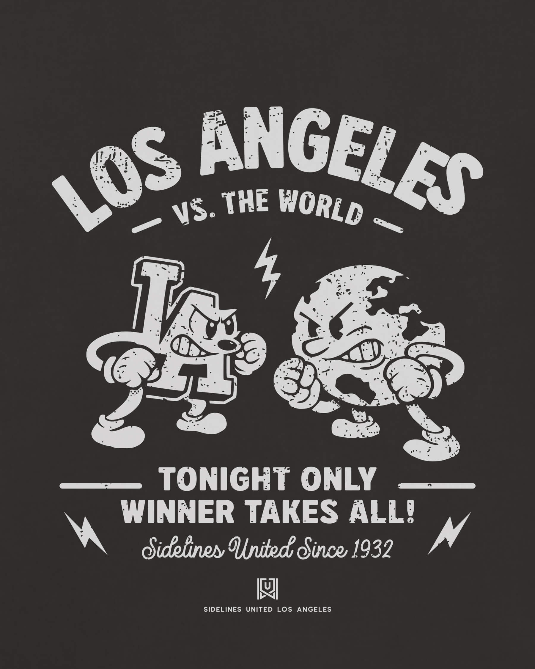 LA VS the World Clash Tee - Washed Black / White - Zoom