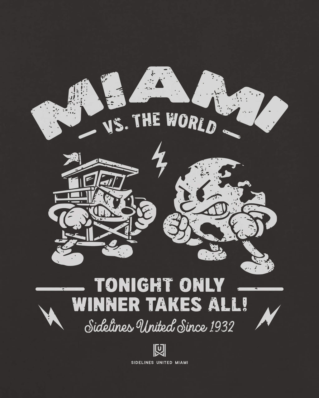 MIA VS the World Clash Tee - Washed Black / White - Zoom