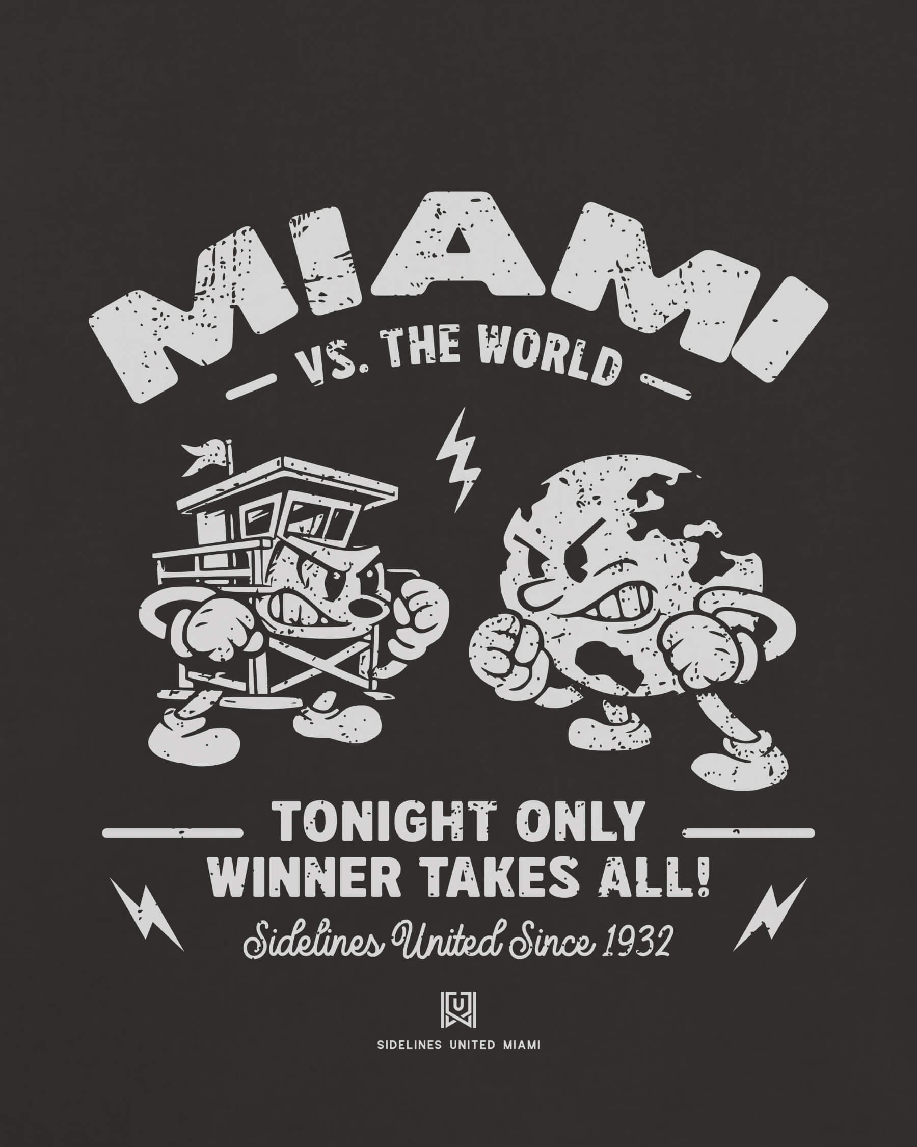 MIA VS the World Clash Tee - Washed Black / White - Zoom