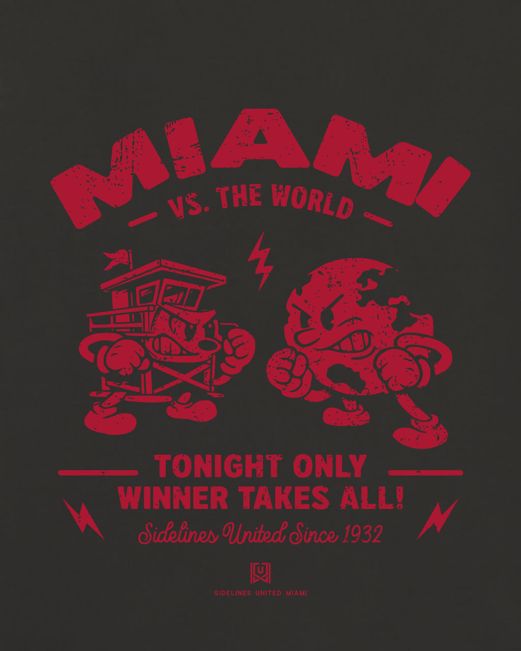MIA VS the World Clash Tee - Washed Black / Red - Zoom