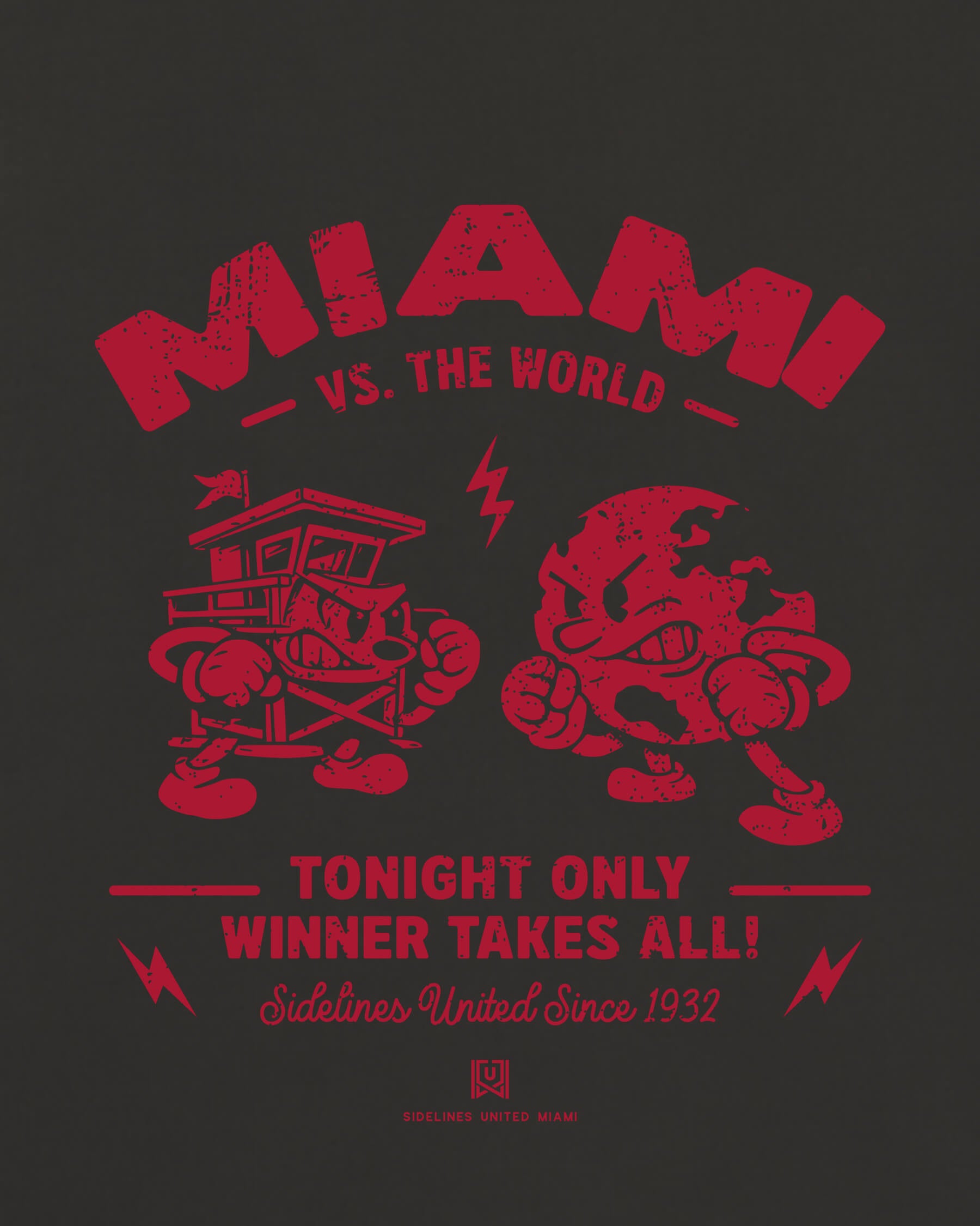 MIA VS the World Clash Tee - Washed Black / Red - Zoom