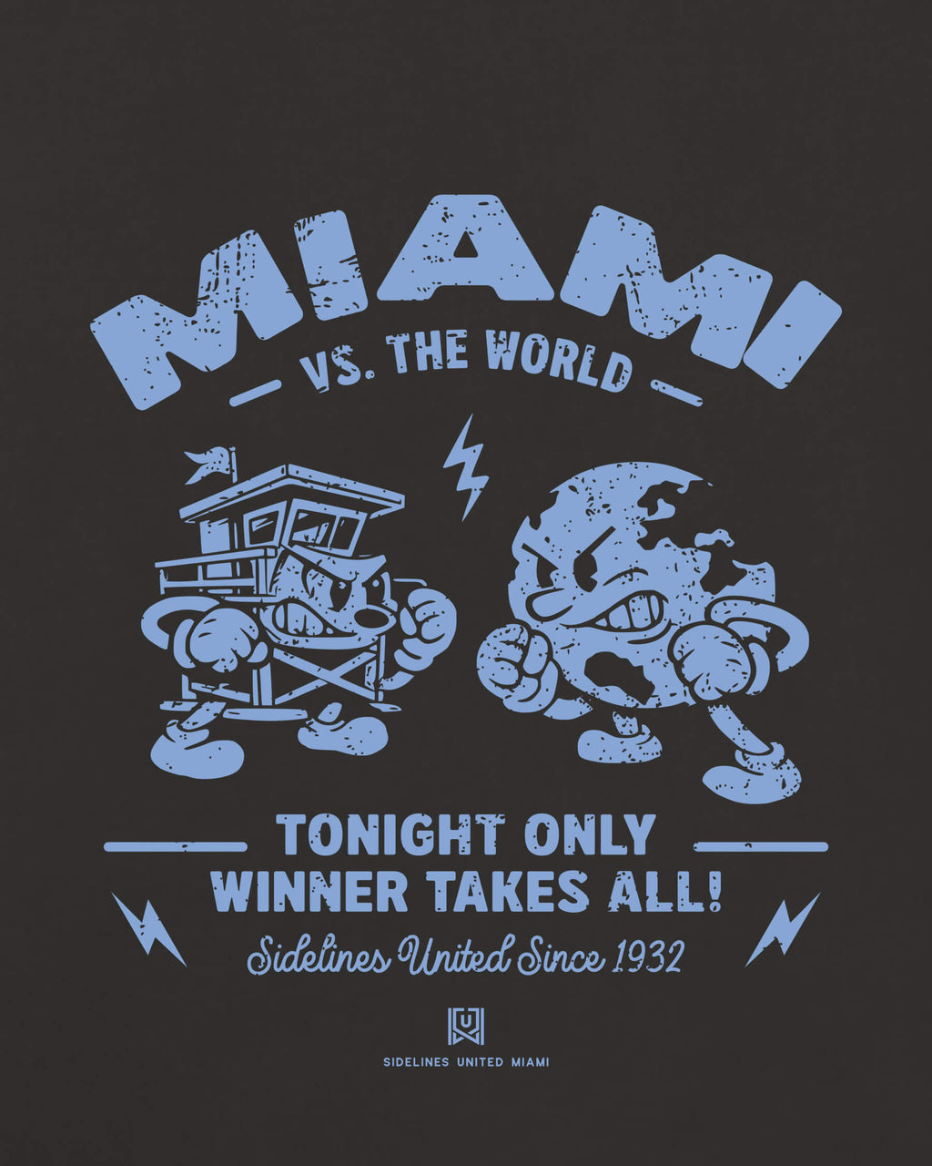 MIA VS the World Clash Tee - Washed Black / Blue - Zoom