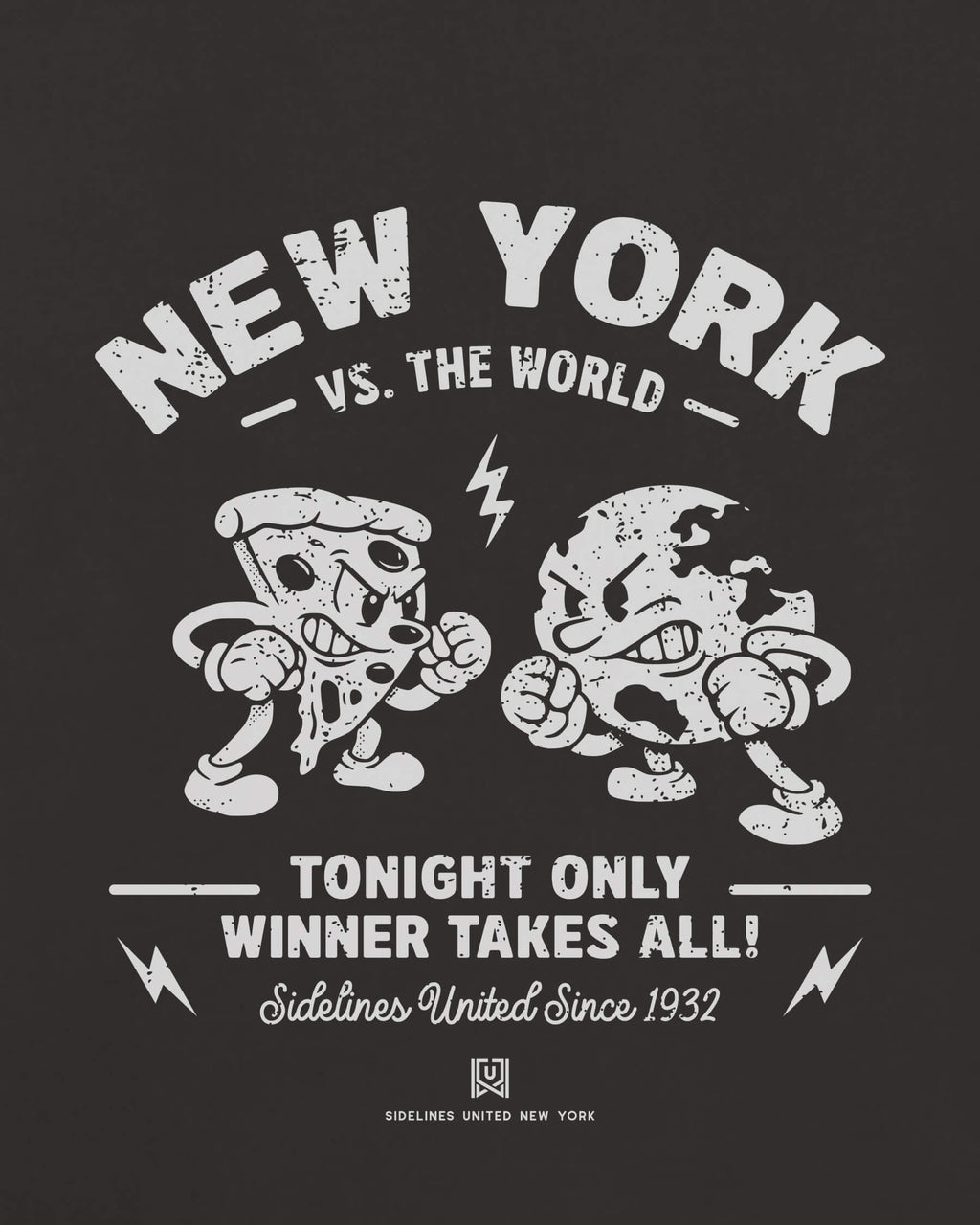 NY VS the World Clash Tee - Washed Black / White - Zoom