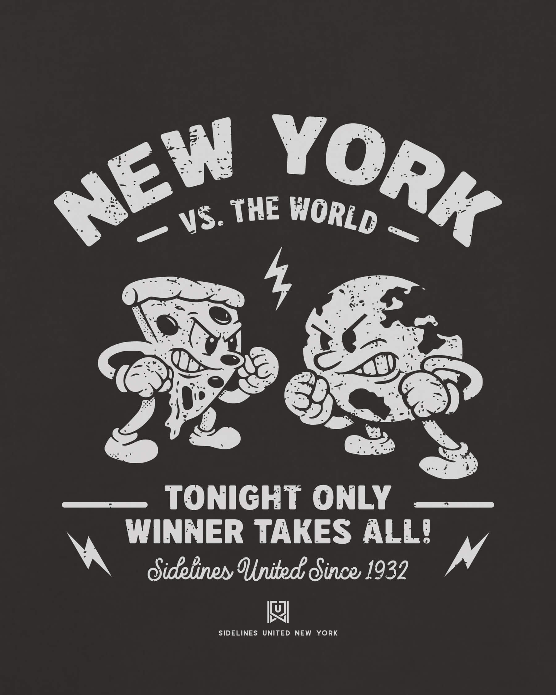 NY VS the World Clash Tee - Washed Black / White - Zoom