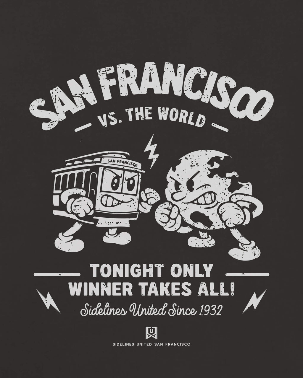 SF VS the World Clash Tee - Washed Black / White - Zoom
