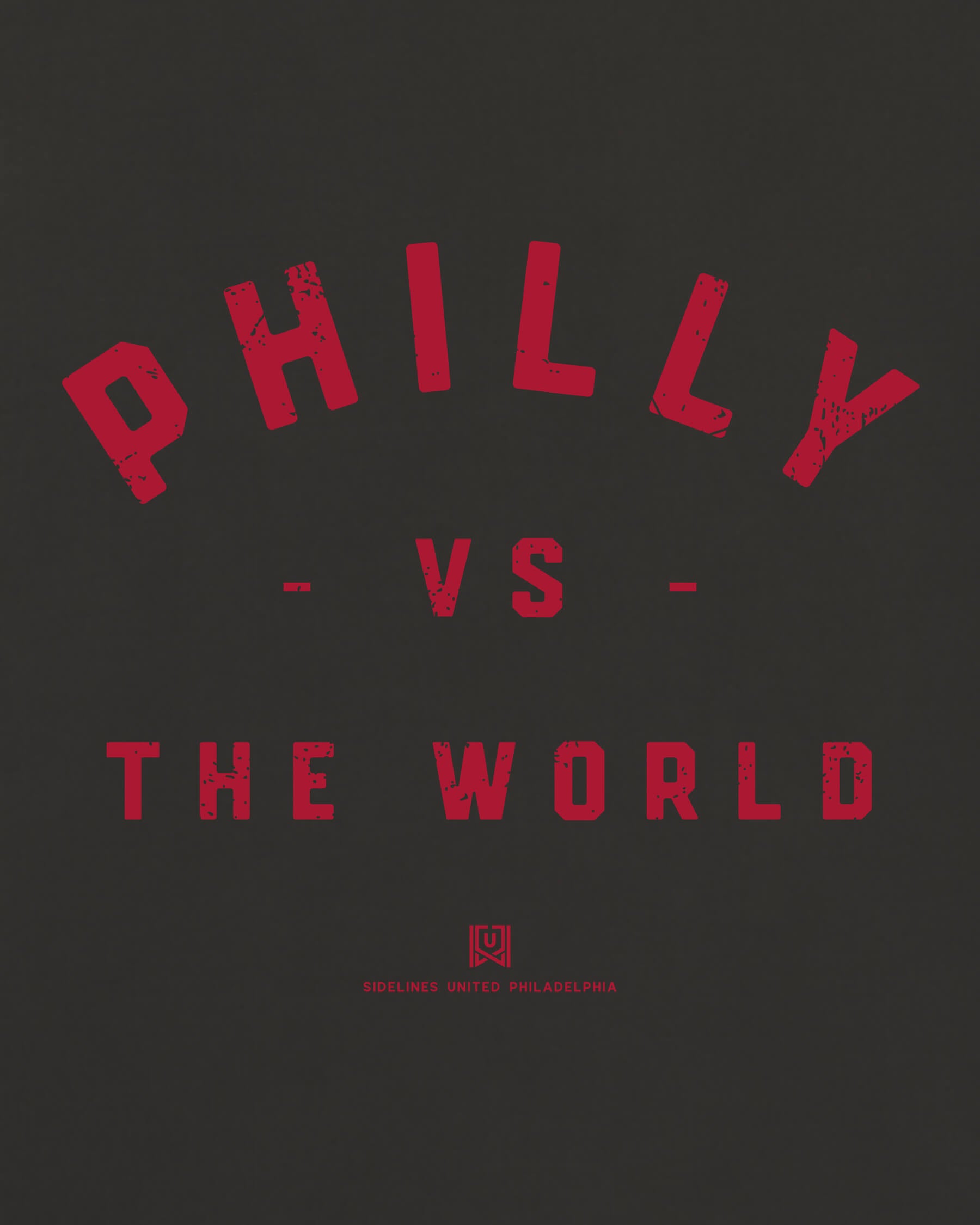 Philly VS the World Classic Tee - Washed Black / Red - Zoom
