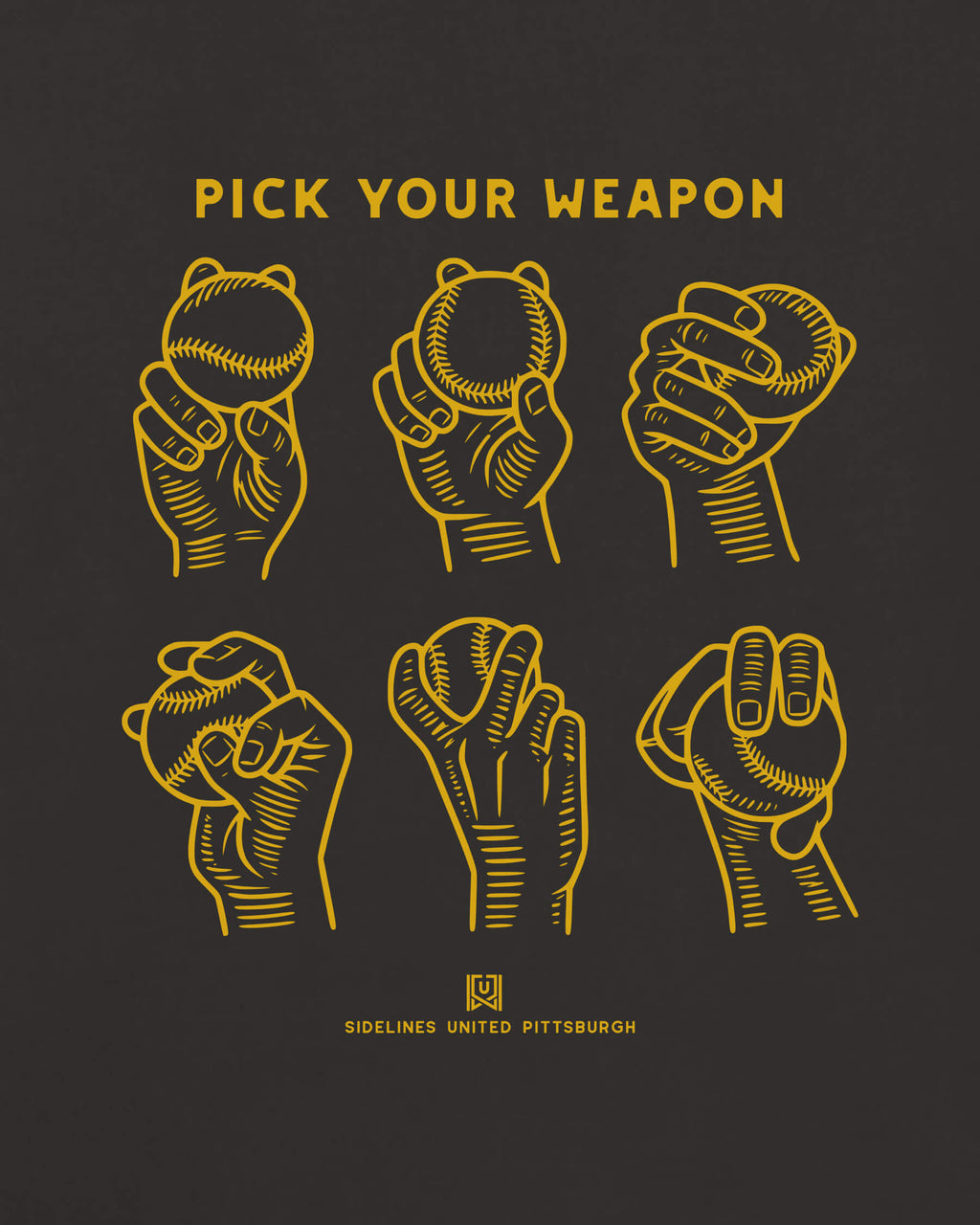 PGH Weapons Tee - Washed Black / Gold - Zoom