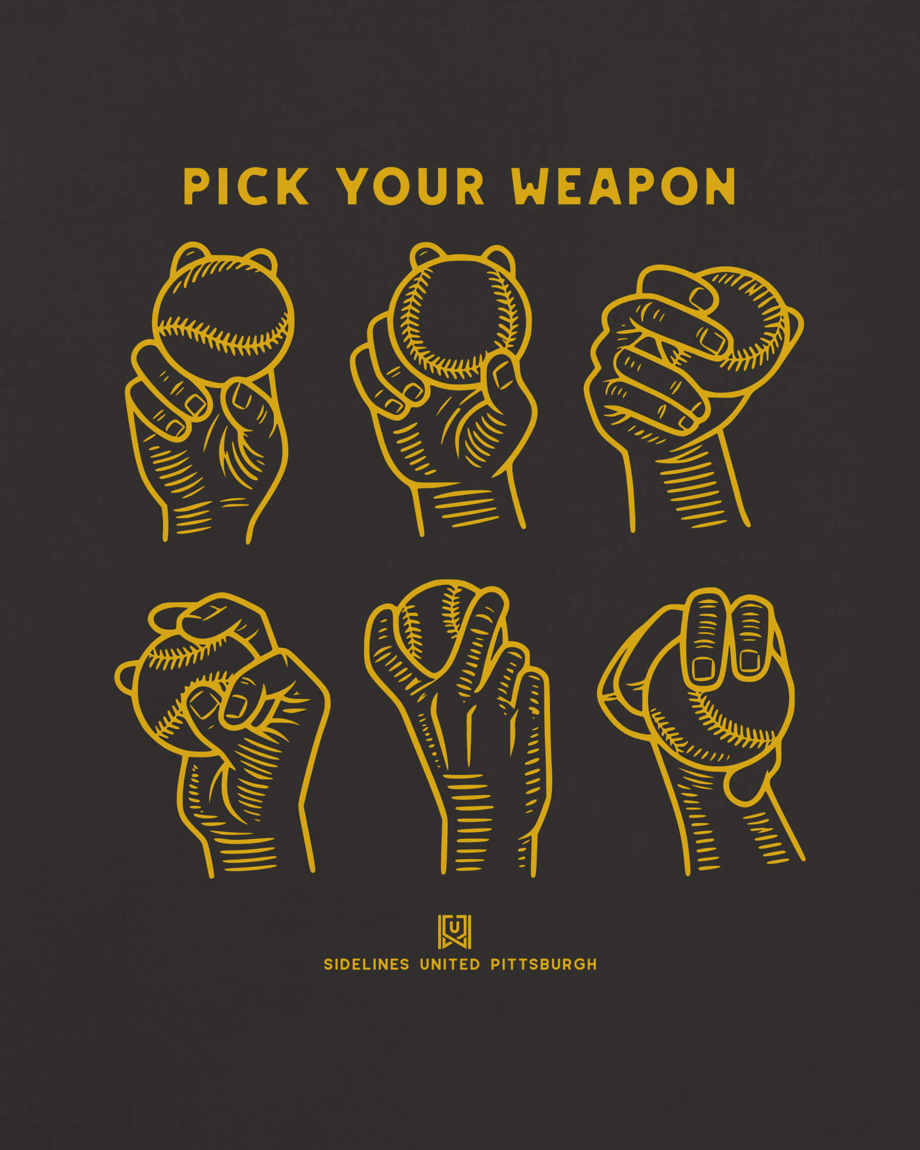 PGH Weapons Tee - Washed Black / Gold - Zoom