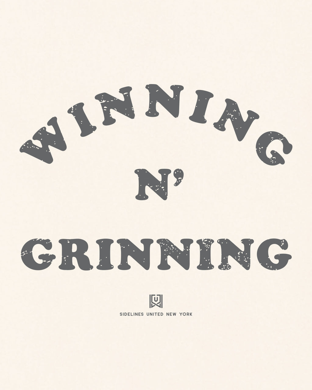 NY Winning N Grinning Vintage White Tee