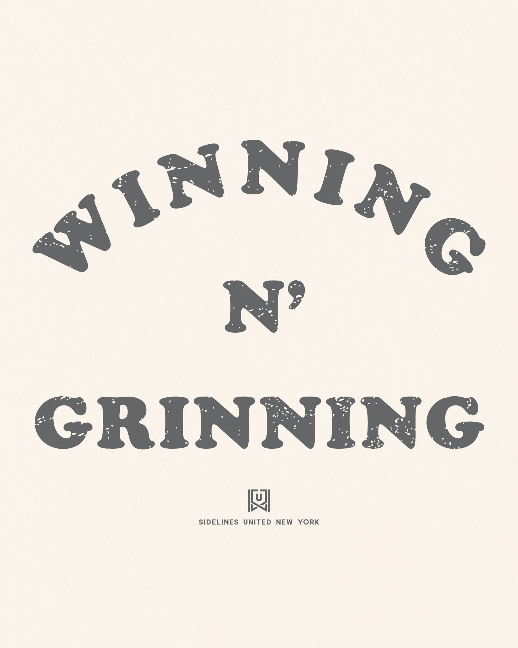 NY Winning N Grinning Vintage White Tee