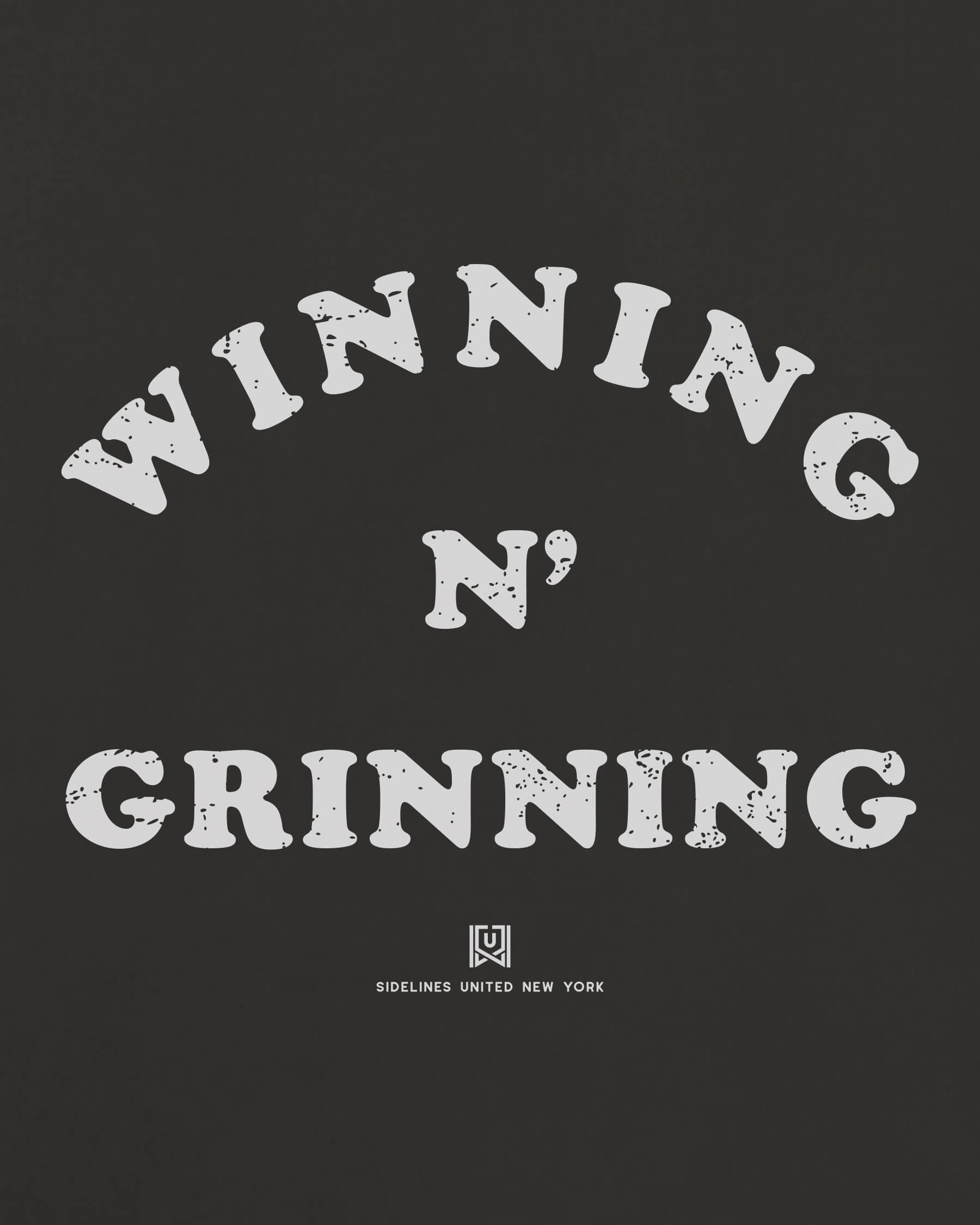 NY Winning N Grinning Tee - Washed Black / White - Zoom