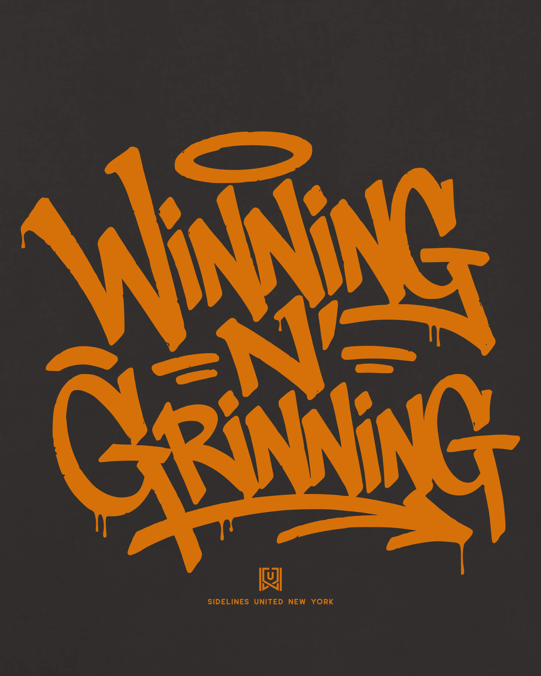 NY Winning Tag Tee - Washed Black / Orange - Zoom