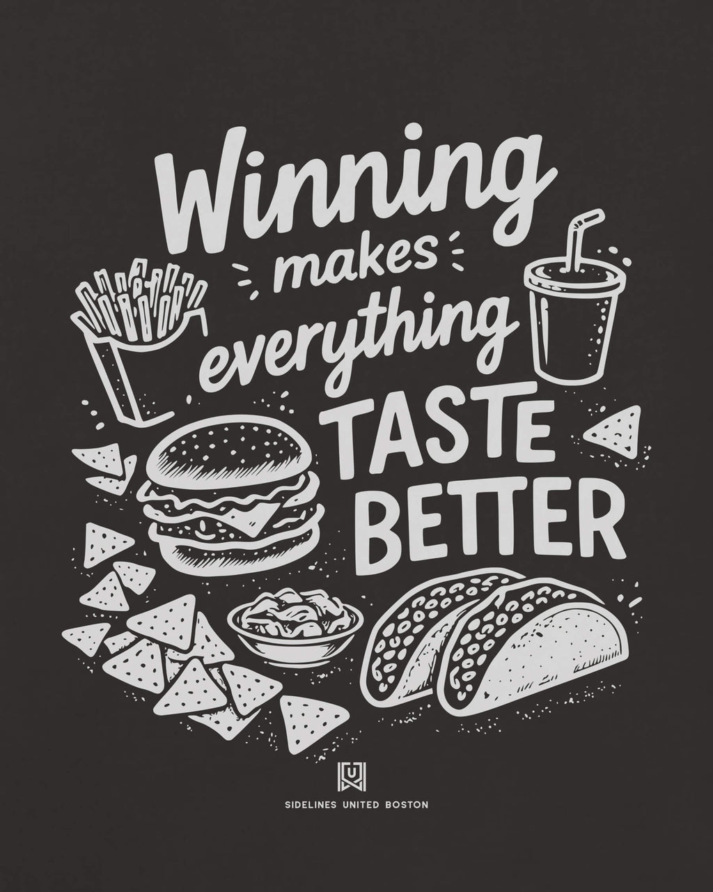 BOS Winning Tastes Better Tee - Washed Black / White - Zoom