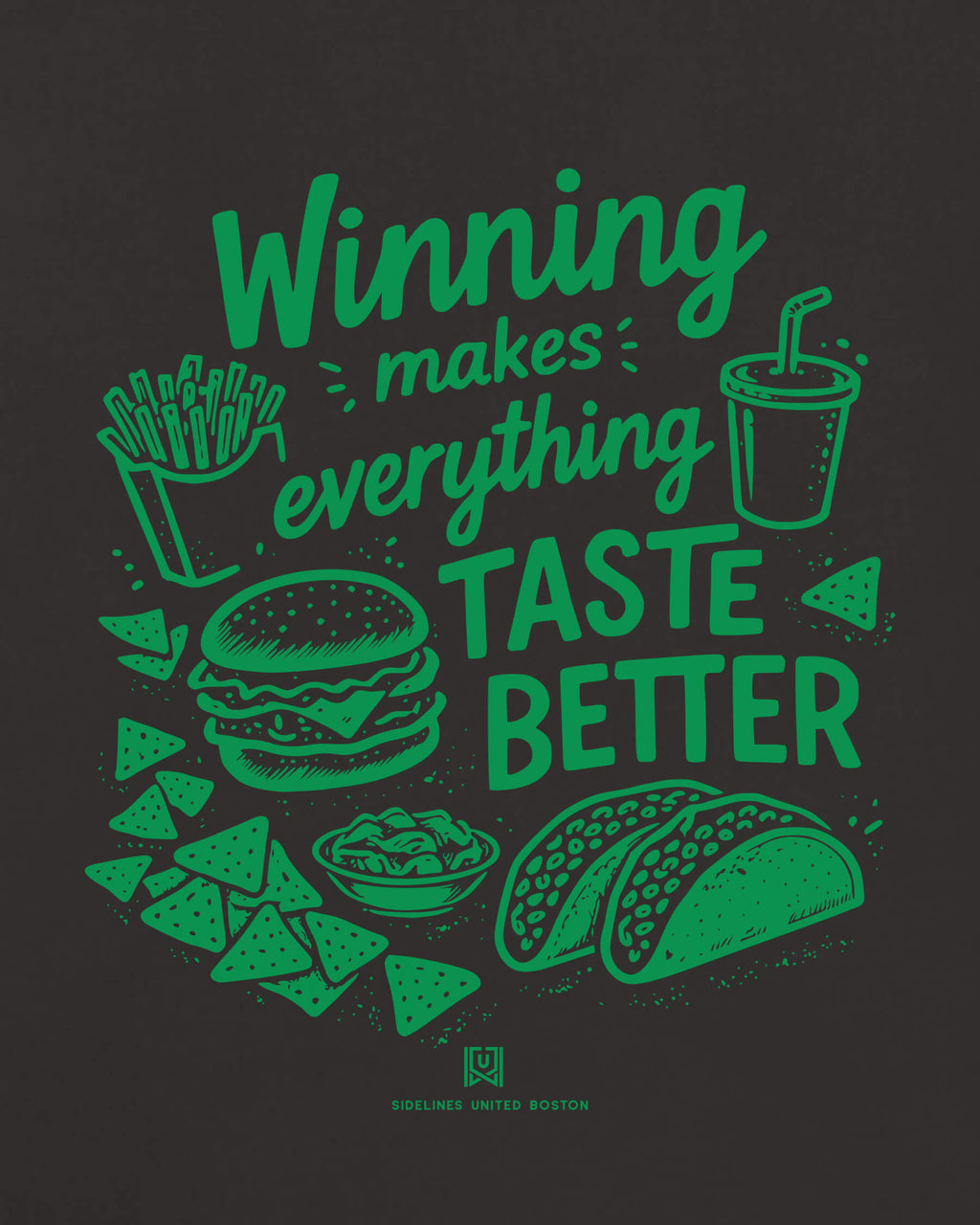 BOS Winning Tastes Better Tee - Washed Black / Green - Zoom