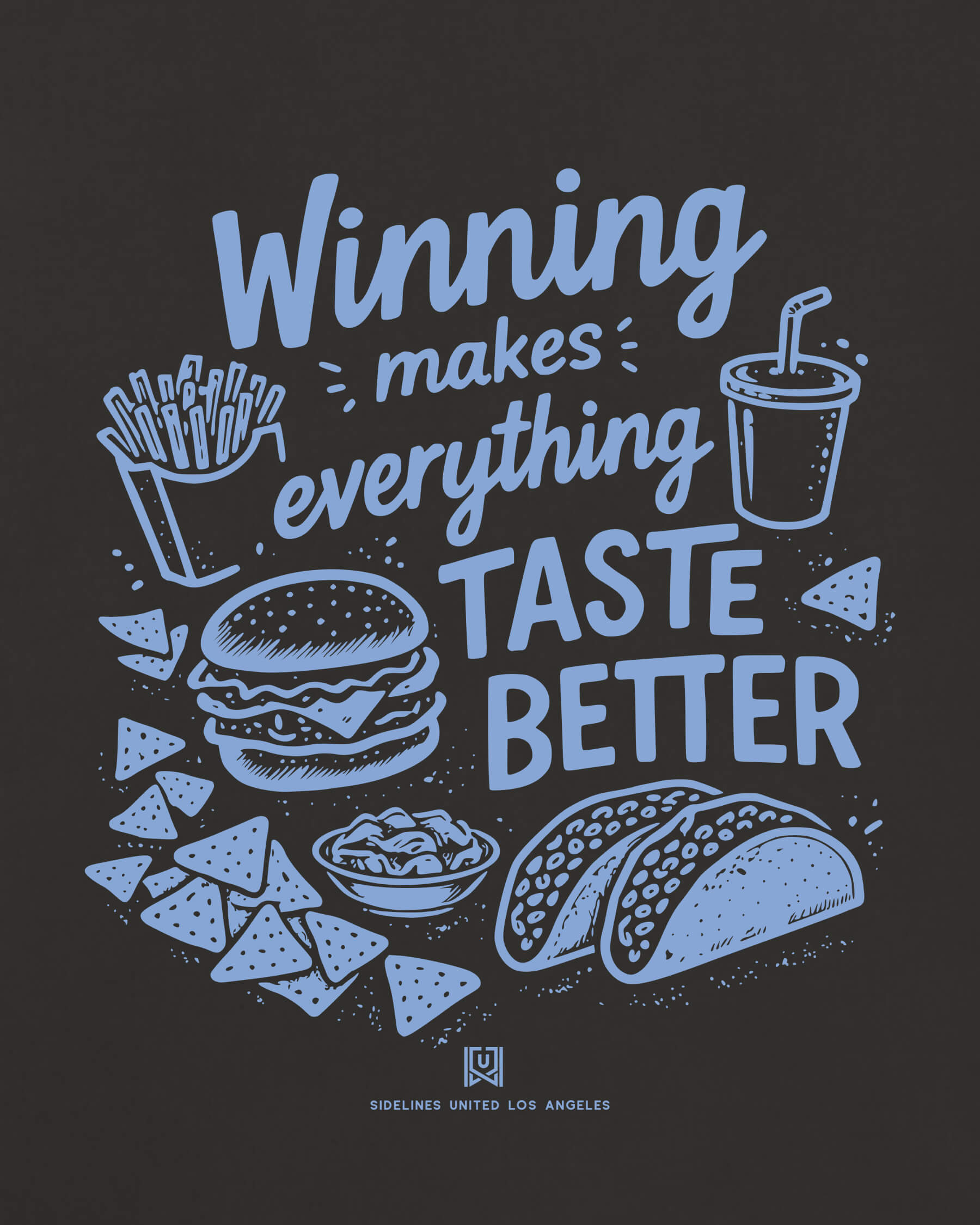 LA Winning Tastes Better Tee - Washed Black / Blue - Zoom