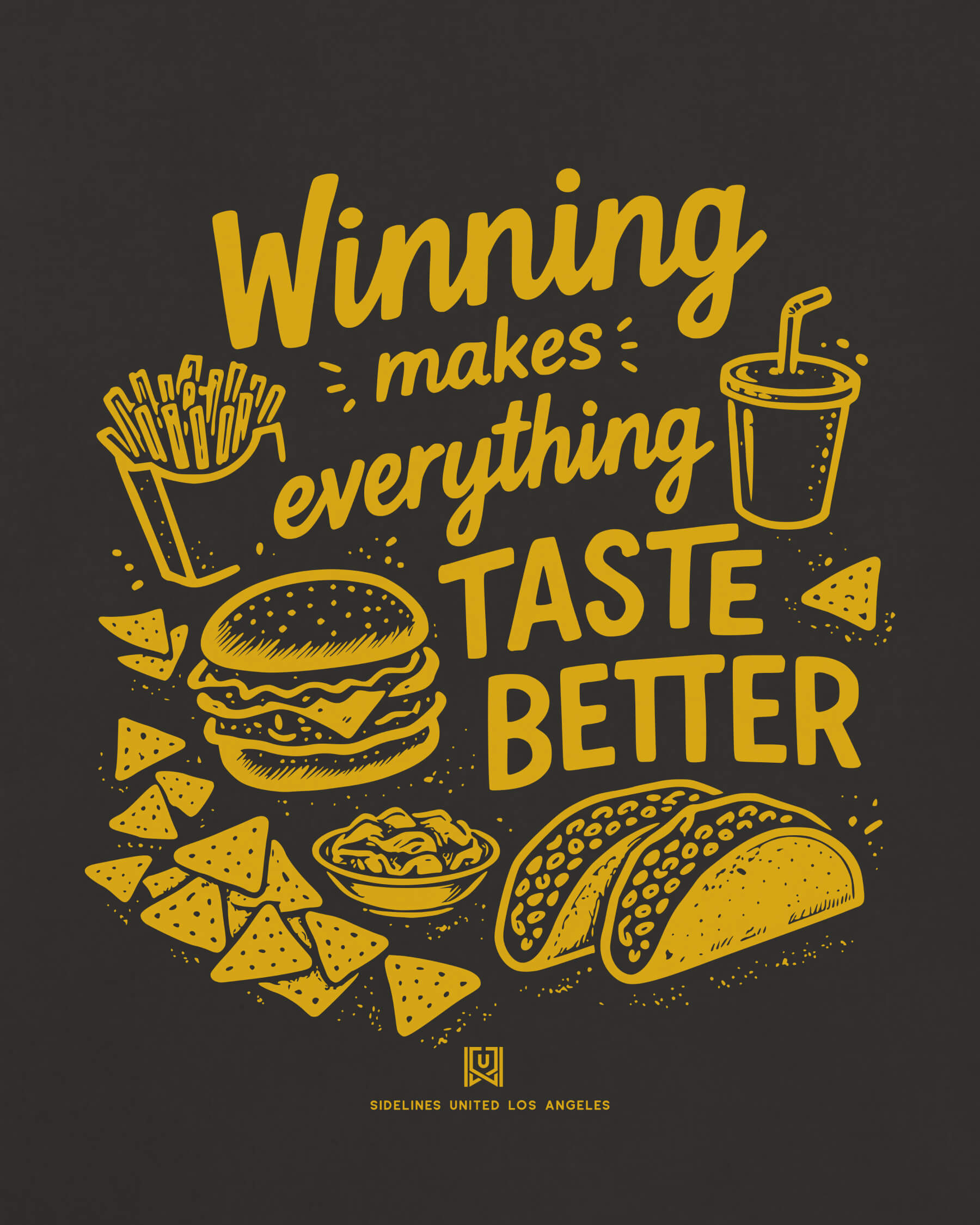 LA Winning Tastes Better Tee - Washed Black / Gold - Zoom
