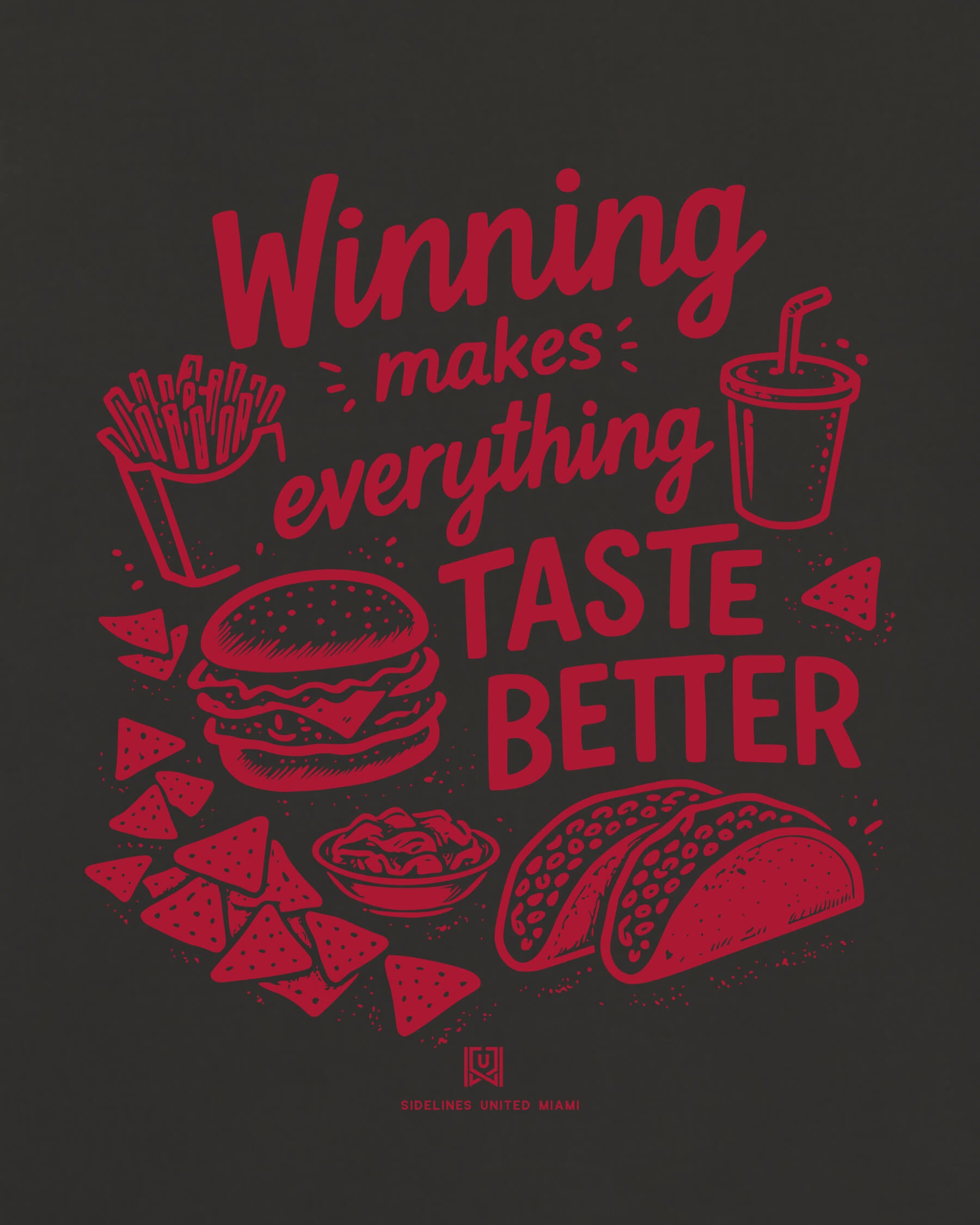 MIA Winning Tastes Better Tee - Washed Black / Red - Zoom