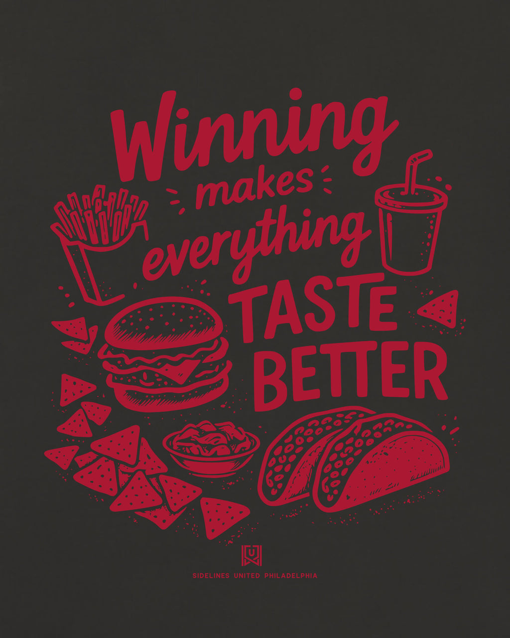 Philly Winning Tastes Better Tee - Washed Black / Red - Zoom