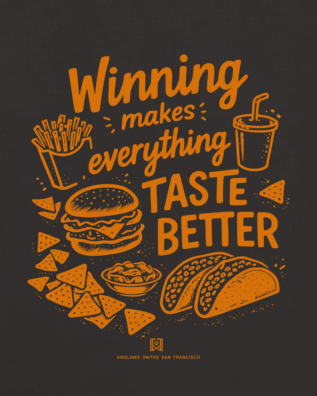 SF Winning Tastes Better Tee - Washed Black / Orange - Zoom